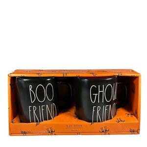NEW Rae Dunn BOO FRIEND & GHOUL FRIEND Halloween Mug Set/2